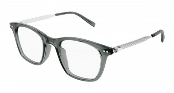 dunhill DU0092OA Eyeglasses, 004 - GREY with SILVER temples and TRANSPARENT lenses