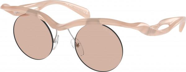 Prada PR A24S Sunglasses, 12S0B8 OPAL PEACH LIGHT BROWN (PINK)