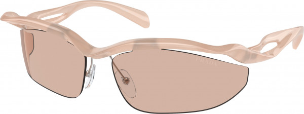 Prada PR A25S Sunglasses, 12S4I2 OPAL PEACH LIGHT BROWN (PINK)