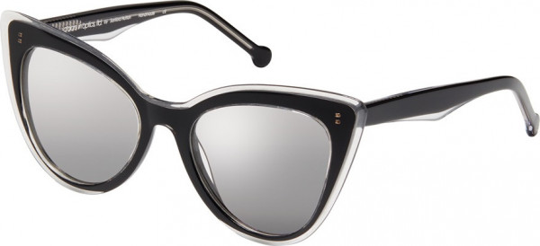 Union Bay CS376 VICTORIA Eyeglasses, OXTL BLACK/SILVER ICE FLASH LENS