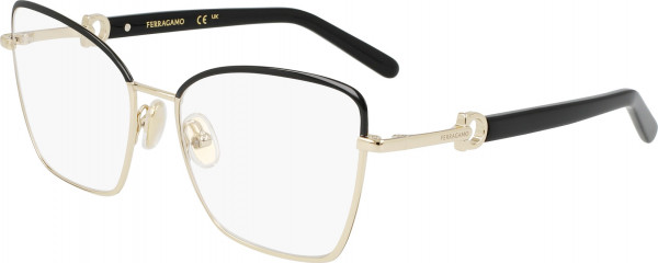 Ferragamo SF2223N Eyeglasses, (703) GOLD/BLACK