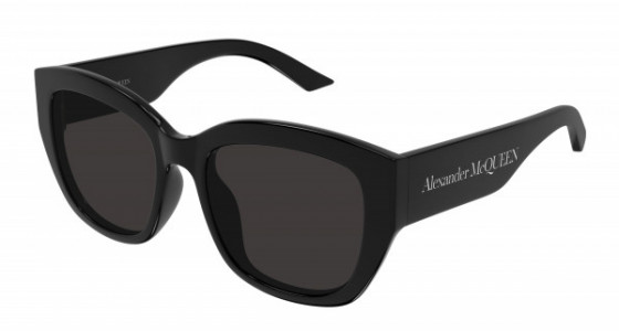 Alexander McQueen AM0451SA Sunglasses, 001 - BLACK with GREY lenses