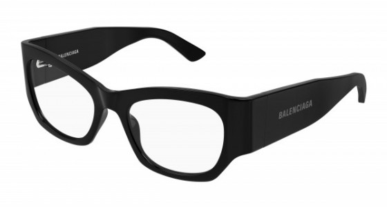 Balenciaga BB0333O Eyeglasses, 001 - BLACK with TRANSPARENT lenses