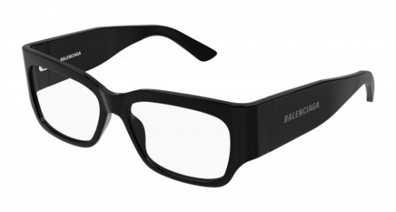 Balenciaga BB0332O Eyeglasses, 001 - BLACK with TRANSPARENT lenses