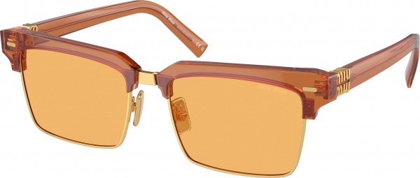 Miu Miu MU 10ZS Sunglasses, 15T0B7 CARAMEL TRASPARENT YELLOW (BROWN)