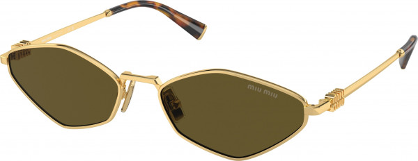 Miu Miu MU 56ZS Sunglasses, 5AK09Z GOLD DARK BROWN (GOLD)