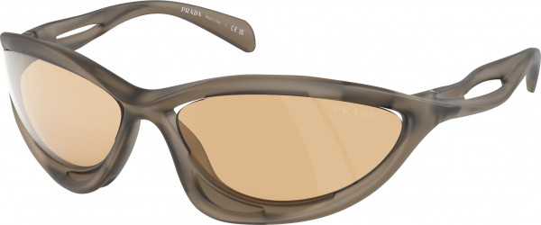 Prada PR A26S Sunglasses, 16V10H LODEN FROSTED ORANGE MIRROR SI (BROWN)