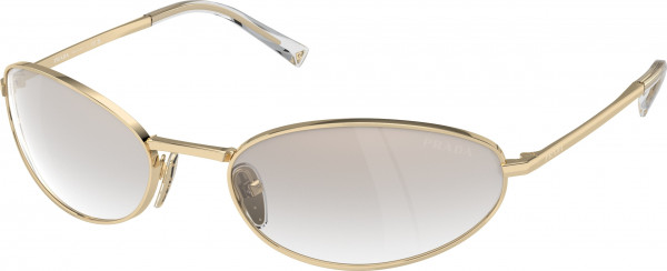 Prada PR A59S Sunglasses, 14N7H1 PALE GOLD CLEAR MIRROR GOLD GR (GOLD)