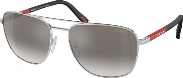 Prada Linea Rossa PS 54ZS Sunglasses, 1BC02M SILVER GRADIENT GREY MIRROR SI (SILVER)