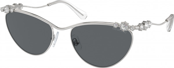 Swarovski SK7017 Sunglasses, 400187 SILVER DARK GREY (SILVER)