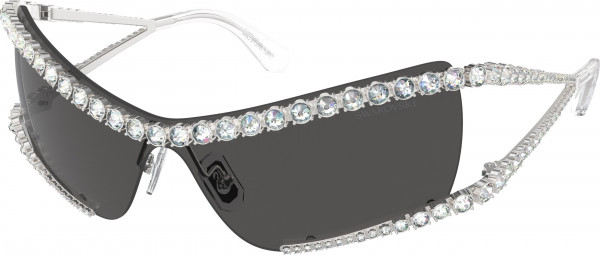 Swarovski SK7022 Sunglasses, 400187 SILVER DARK GREY (SILVER)