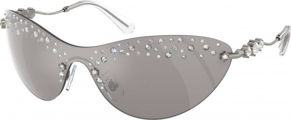 Swarovski SK7023 Sunglasses, 40096G GUNMETAL LIGHT GREY MIRROR SIL (GREY)