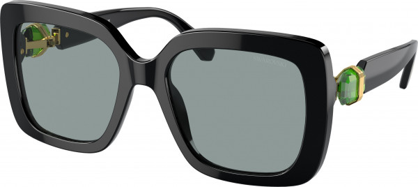 Swarovski SK6001F Sunglasses, 1001/1 BLACK DARK GREY (BLACK)