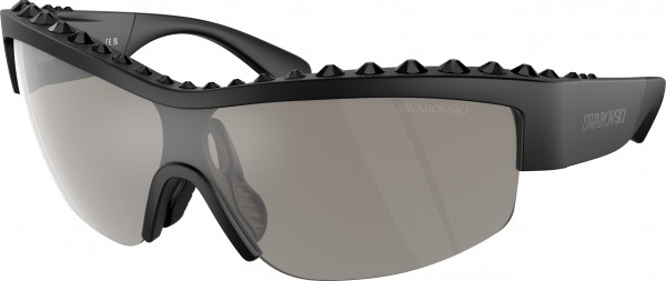 Swarovski SK6014 Sunglasses, 10016G MATTE BLACK LIGHT GREY MIRROR (BLACK)