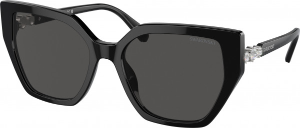 Swarovski SK6016F Sunglasses, 100187 BLACK DARK GREY (BLACK)