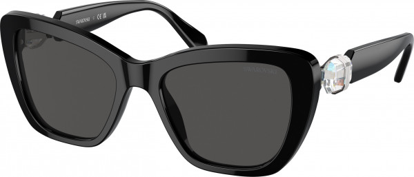 Swarovski SK6018F Sunglasses, 100187 BLACK DARK GREY (BLACK)