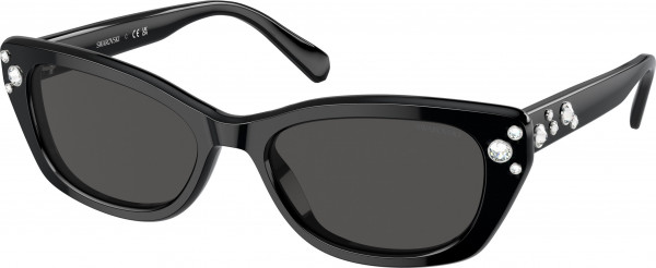 Swarovski SK6019F Sunglasses, 100187 BLACK DARK GREY (BLACK)