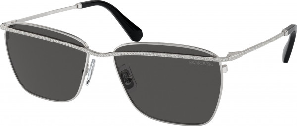 Swarovski SK7006 Sunglasses, 400187 SILVER DARK GREY (SILVER)