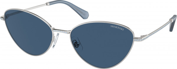 Swarovski SK7014 Sunglasses, 400155 SILVER DARK BLUE (SILVER)