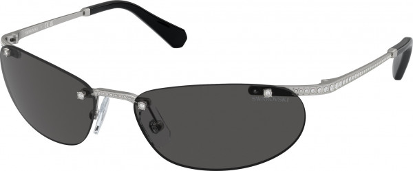 Swarovski SK7019 Sunglasses, 400187 MATTE SILVER DARK GREY (SILVER)