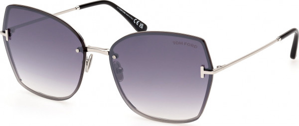 Tom Ford FT1107 NICKIE-02 Sunglasses, 16C - Shiny Palladium / Shiny Palladium