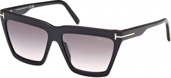 Tom Ford FT1110 EDEN Sunglasses, 01B - Shiny Black / Shiny Black