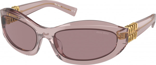 Miu Miu MU 14ZSF Sunglasses, 12W20I MAUVE TRASPARENT LIGHT PURPLE (VIOLET)