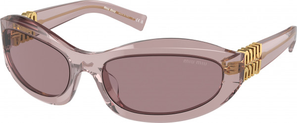 Miu Miu MU 14ZS Sunglasses, 12W20I MAUVE TRASPARENT LIGHT PURPLE (VIOLET)