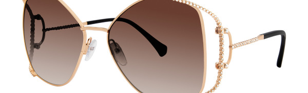 Caviar Caviar 6902 Sunglasses, (24) Gold/Black w/ Clear Crystals w/ Grey  Lens