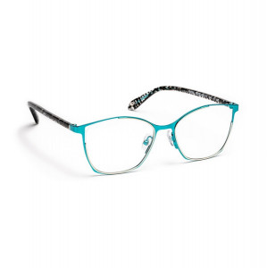 J.F. Rey PM089 Eyeglasses, 0125 SHINY SILVER/SATIN TURQUOISE