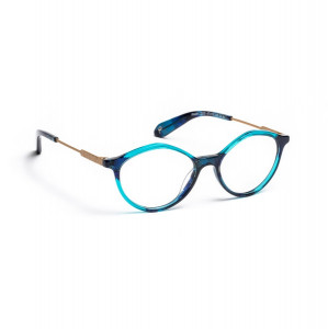 J.F. Rey PA091 Eyeglasses, 2520 DARK BLUE/TURQUOISE/GOLD