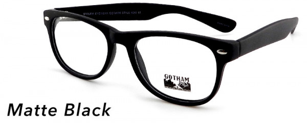 Smilen Eyewear Gotham Premium GothamStyle Matte 253* Eyeglasses, Matte Black