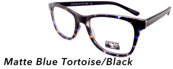 Smilen Eyewear Gotham Premium GothamStyle Matte 226* Eyeglasses, Matte Blue Tortoise/Black