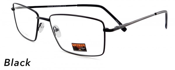 Smilen Eyewear Gotham Steel GothamStyle Stainless 33 Eyeglasses, Black