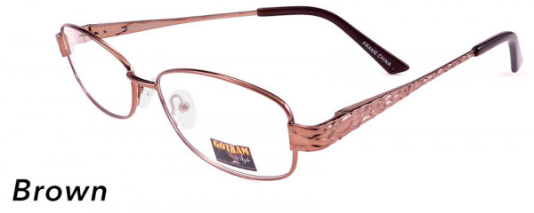 Smilen Eyewear Gotham Steel GothamStyle Stainless 17 Eyeglasses, Brown