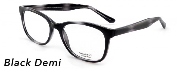 Smilen Eyewear LARGE FRAMES Broadway Monica Eyeglasses, Black Demi