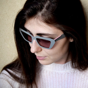 Vanni CONCRETE  CONCRETE02 Sunglasses, light grey with pink details and ivory tip