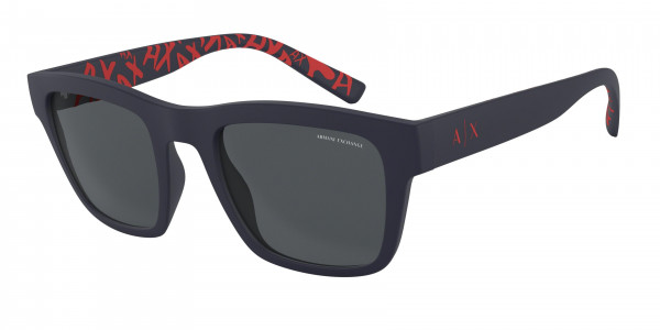 Armani Exchange AX4088SF Sunglasses, 817781 MATTE BLUE GREY POLAR (BLUE)