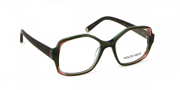 VOLTE FACE VIVIENNE Eyeglasses, 4083 GREEN/CORAL