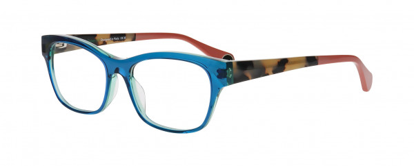 Woow NEVER MIND 1 Eyeglasses, BLUE ON GREEN TRANSPARENT