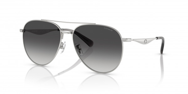 Coach HC7169 CW193 Sunglasses, 90013C CW193 SHINY SILVER GREY GRADIE (SILVER)