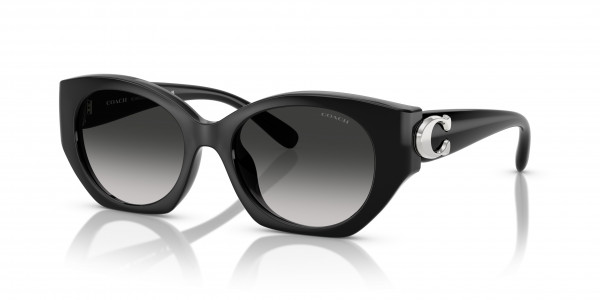 Coach HC8407U CW194 Sunglasses, 50023C CW194 BLACK GREY GRADIENT (BLACK)