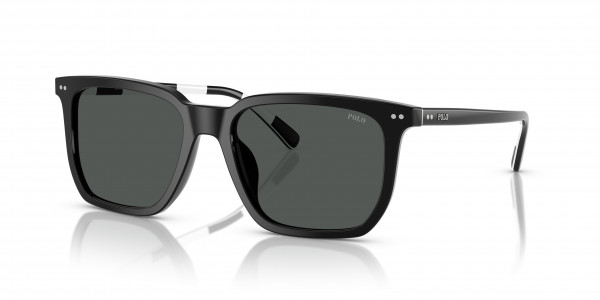 Polo PH4224F Sunglasses, 500187 SHINY BLACK DARK GREY (BLACK)