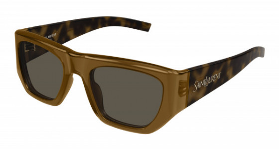 Saint Laurent SL 740 Sunglasses, 002 - BROWN with HAVANA temples and BROWN lenses