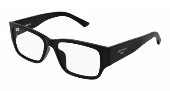 Balenciaga BB0373OK Eyeglasses, 001 - BLACK with TRANSPARENT lenses