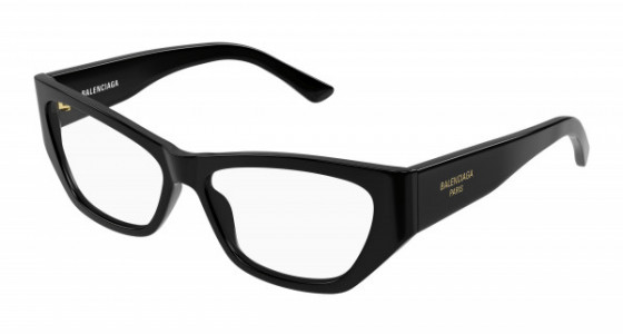 Balenciaga BB0372O Eyeglasses, 001 - BLACK with TRANSPARENT lenses