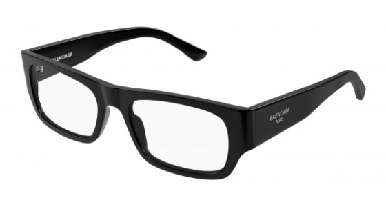 Balenciaga BB0370O Eyeglasses, 001 - BLACK with TRANSPARENT lenses