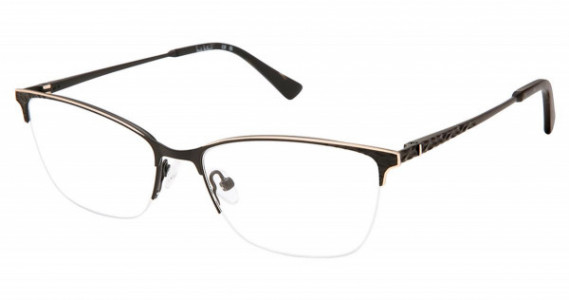 Nicole Miller WAVERLY YourFit Nicole Miller Eyeglasses, C01 BLACK/GOLD