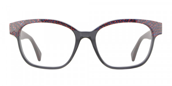 Vanni  V6840 Eyeglasses, pixel purple-pink / transparent grey