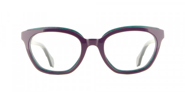 Vanni  V6821 Eyeglasses, solid purple / teal micropixel